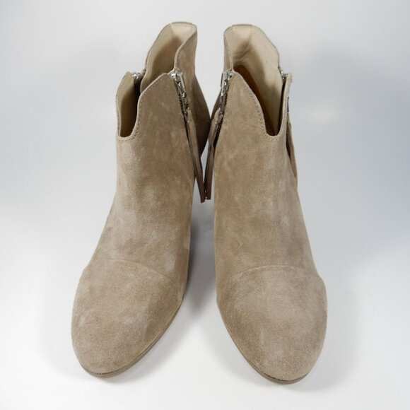 RAG & BONE Margot Ankle Boots Booties 40 9.5 10 Fringe Beige Suede Dual Zip NEW - Picture 3 of 12